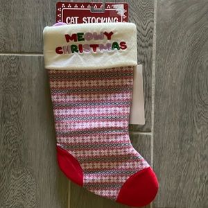 Meowy Christmas cat pet stocking new